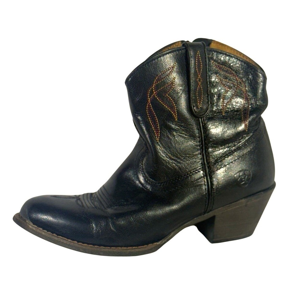 Ariat Darlin Western Boots Womens Size 8B Black Cowboy Rodeo Ankle Boot
